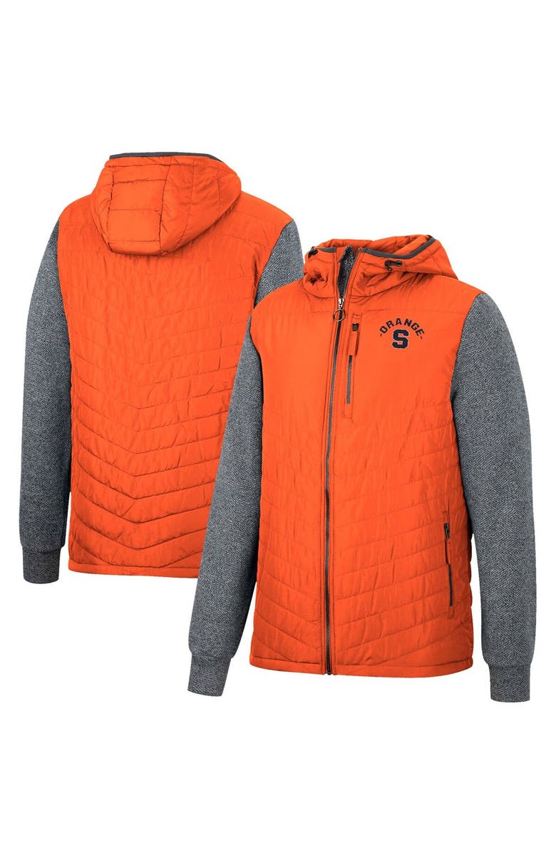 COLOSSEUM Men's Colosseum Orange/Charcoal Syracuse Orange Course Herringbone Full-Zip Hoodie, Alternate, color, 