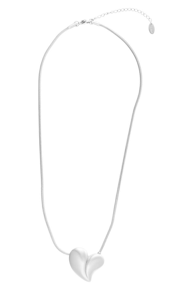 Water Resistant Heart Pendant Necklace, Alternate, color, SILVER