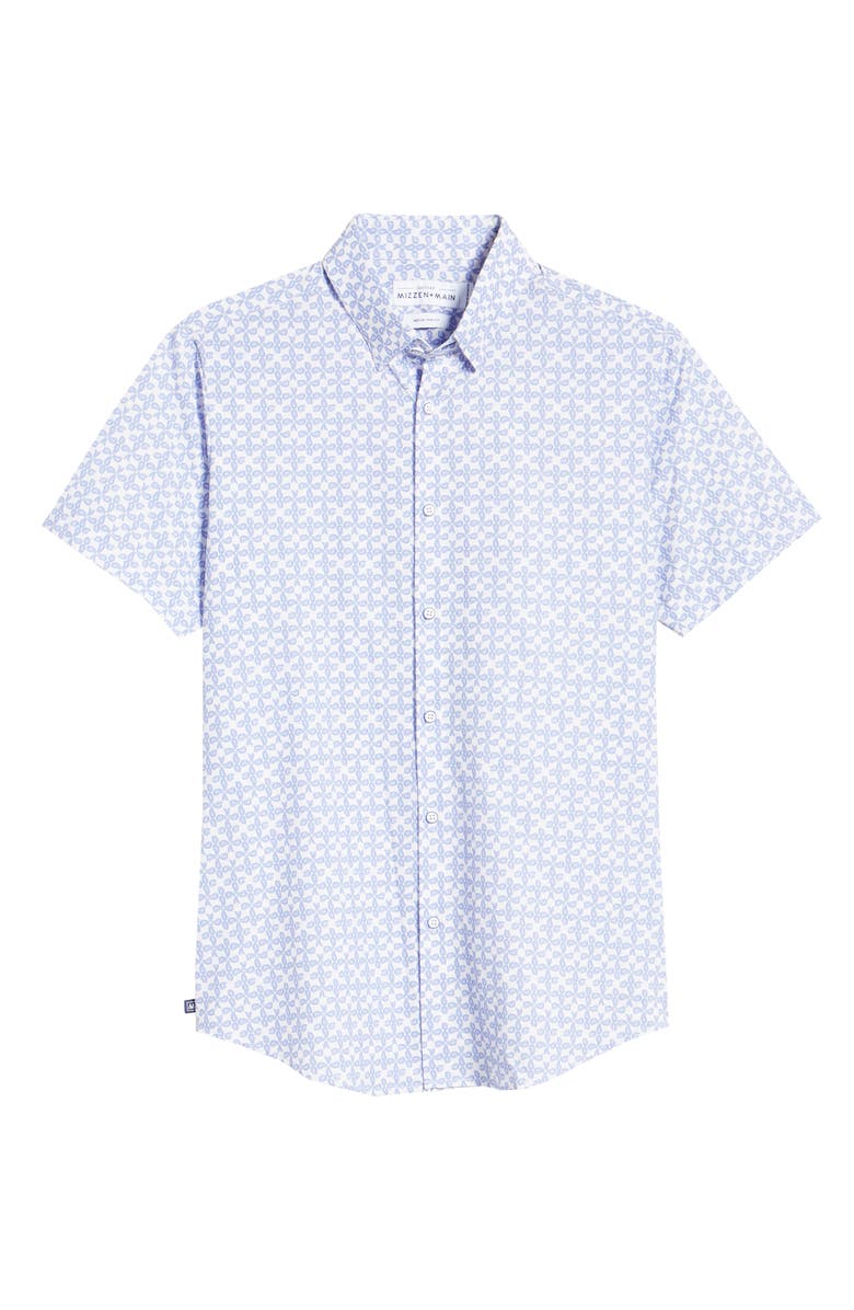 Mizzen+Main Mizzen + Main Leeward Trim Fit Paisley Short Sleeve Button-Up Performance Shirt, Alternate, color, 
