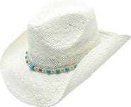 PETER GRIMM Geni Beaded Straw Panama Hat