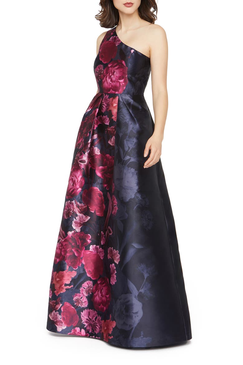 Dianna One-Shoulder Evening Gown, Alternate, color, DARK TWILIGHT MULTI