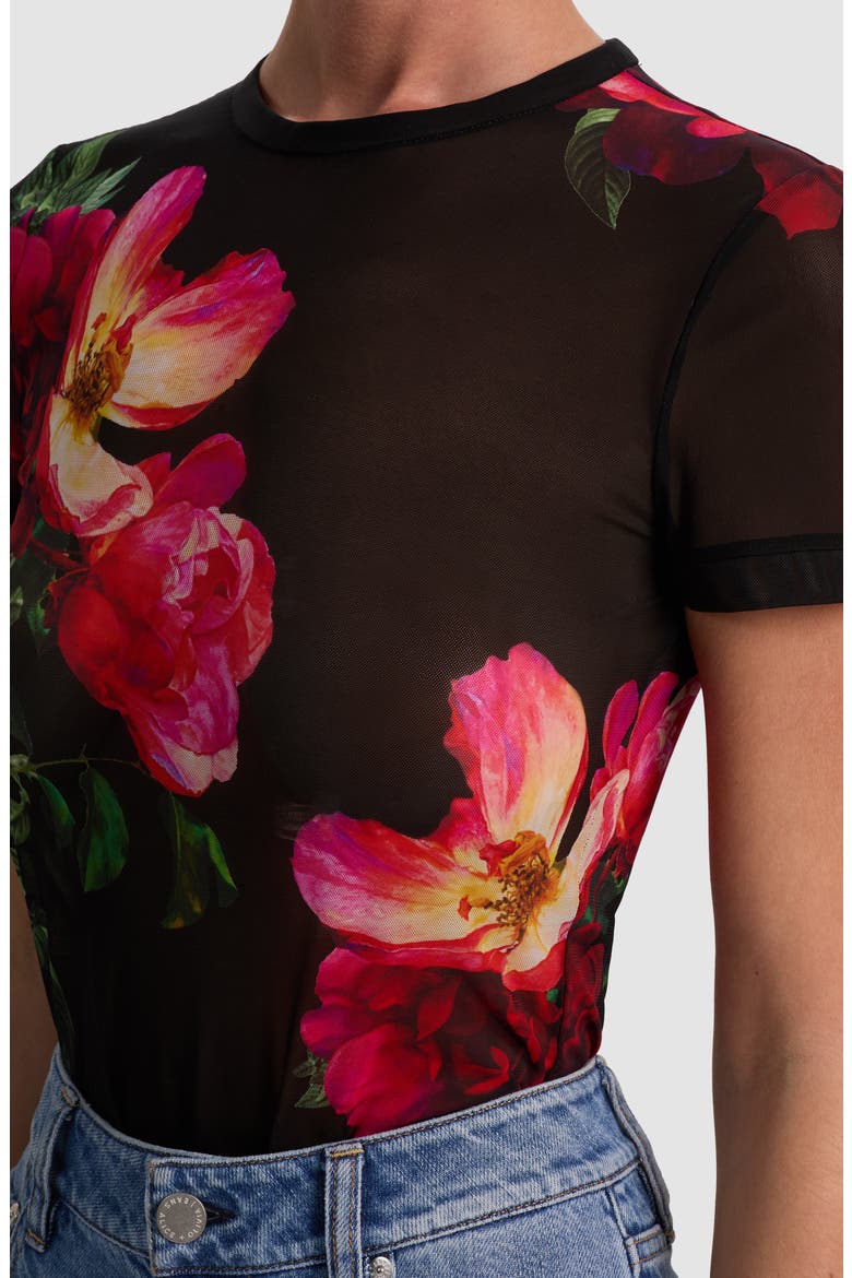 Tess Floral Mesh T-Shirt, Alternate, color, EMPRESS BLOOM BLACK