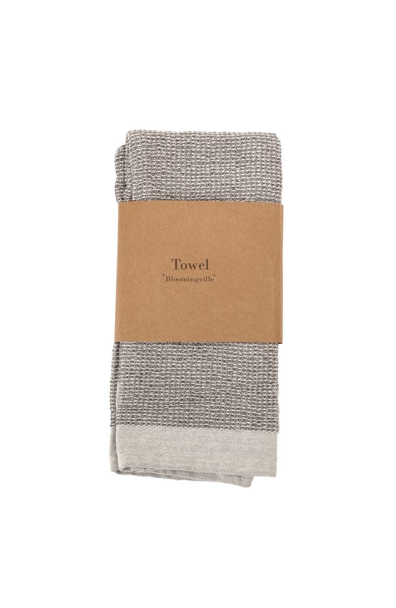 Storied Home Grey Cotton Waffle Weave Tea Towels, Alternate, color, Grey