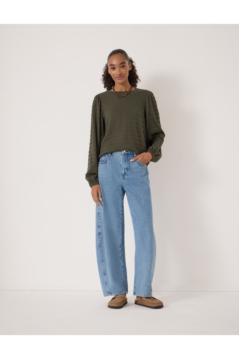 Thalia Seersucker Top, Alternate, color, Dark Khaki Green