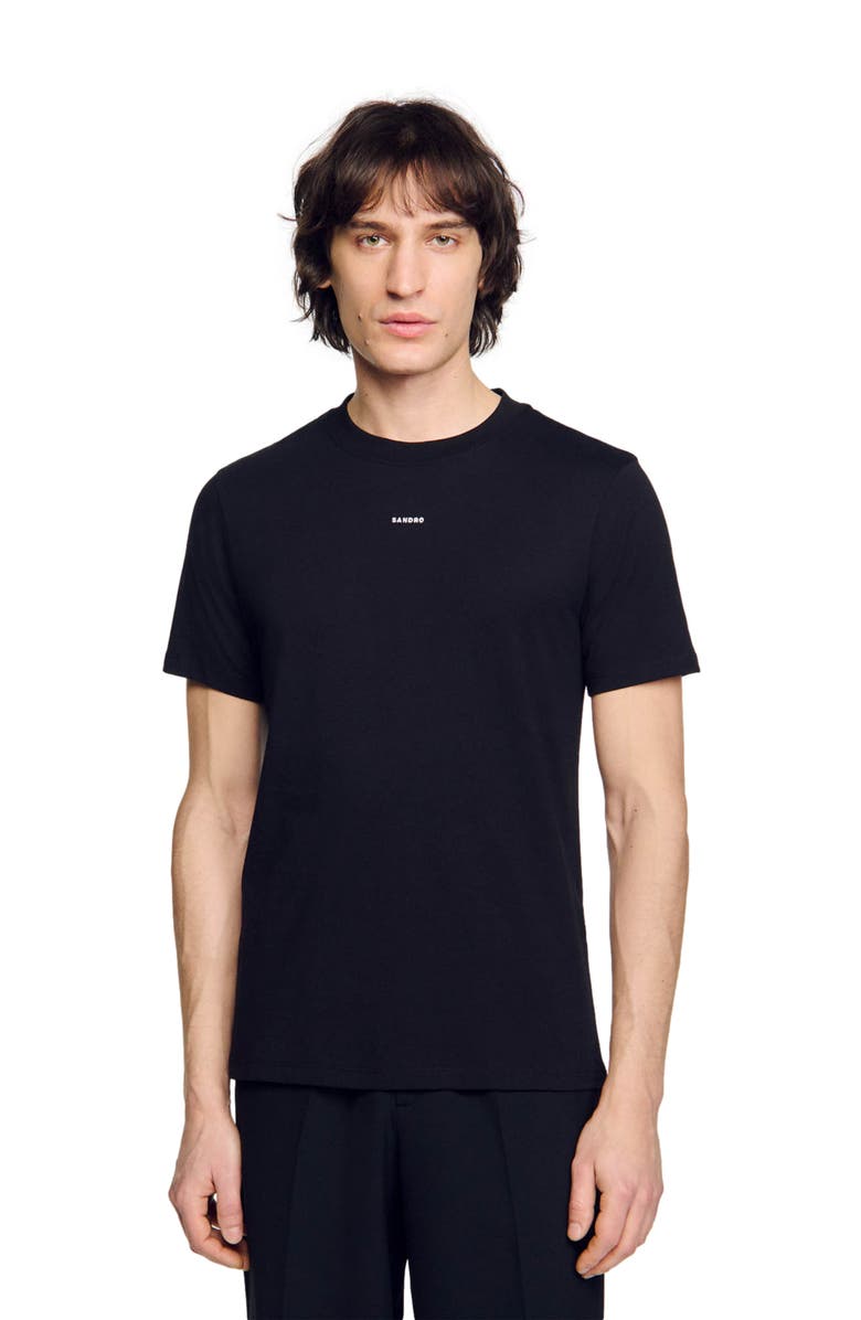 SANDRO Short-sleeved T-shirt, Alternate, color, Black
