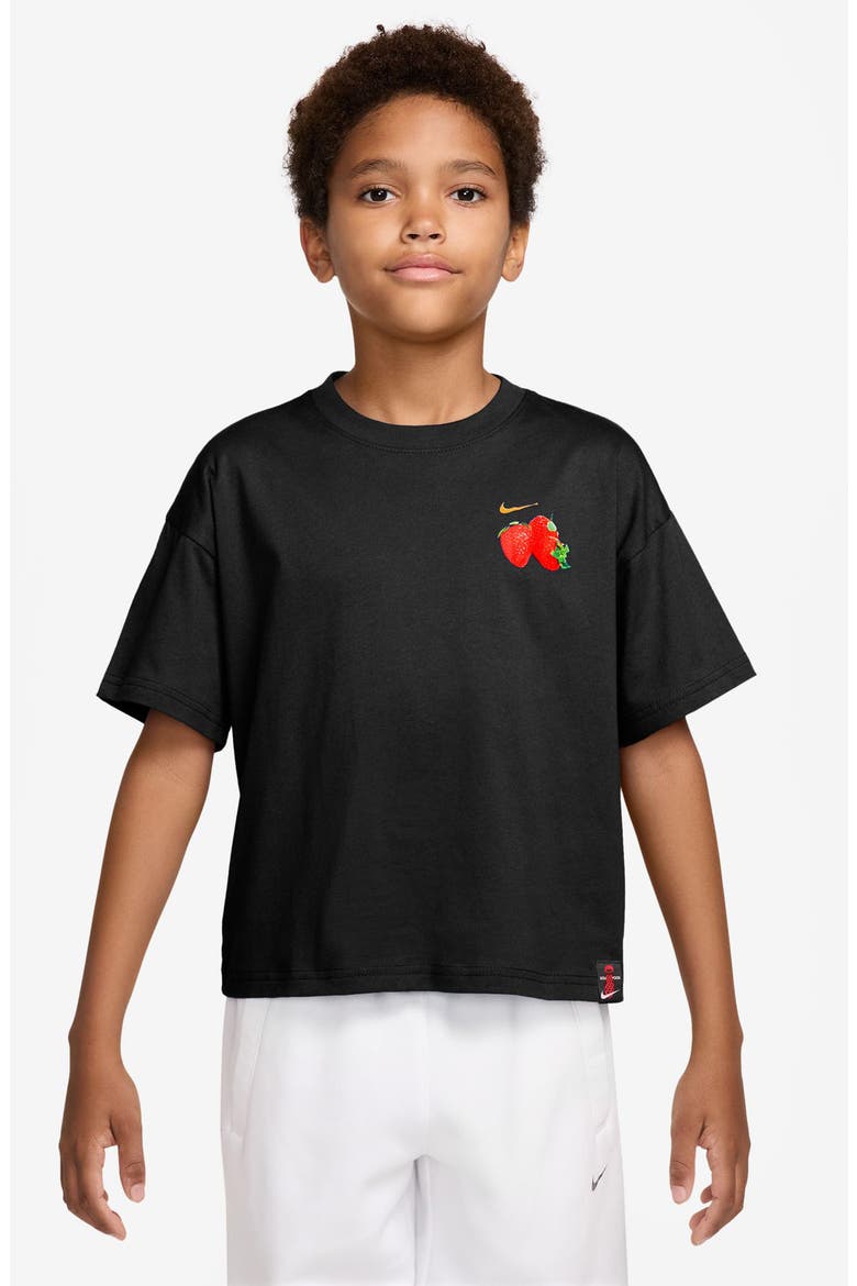 Kids' Sportswear Boxy Graphic T-Shirt, Main, color, BLACK