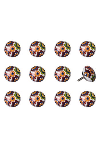 Kinetic 12-pack Knobs In Orange Green Floral