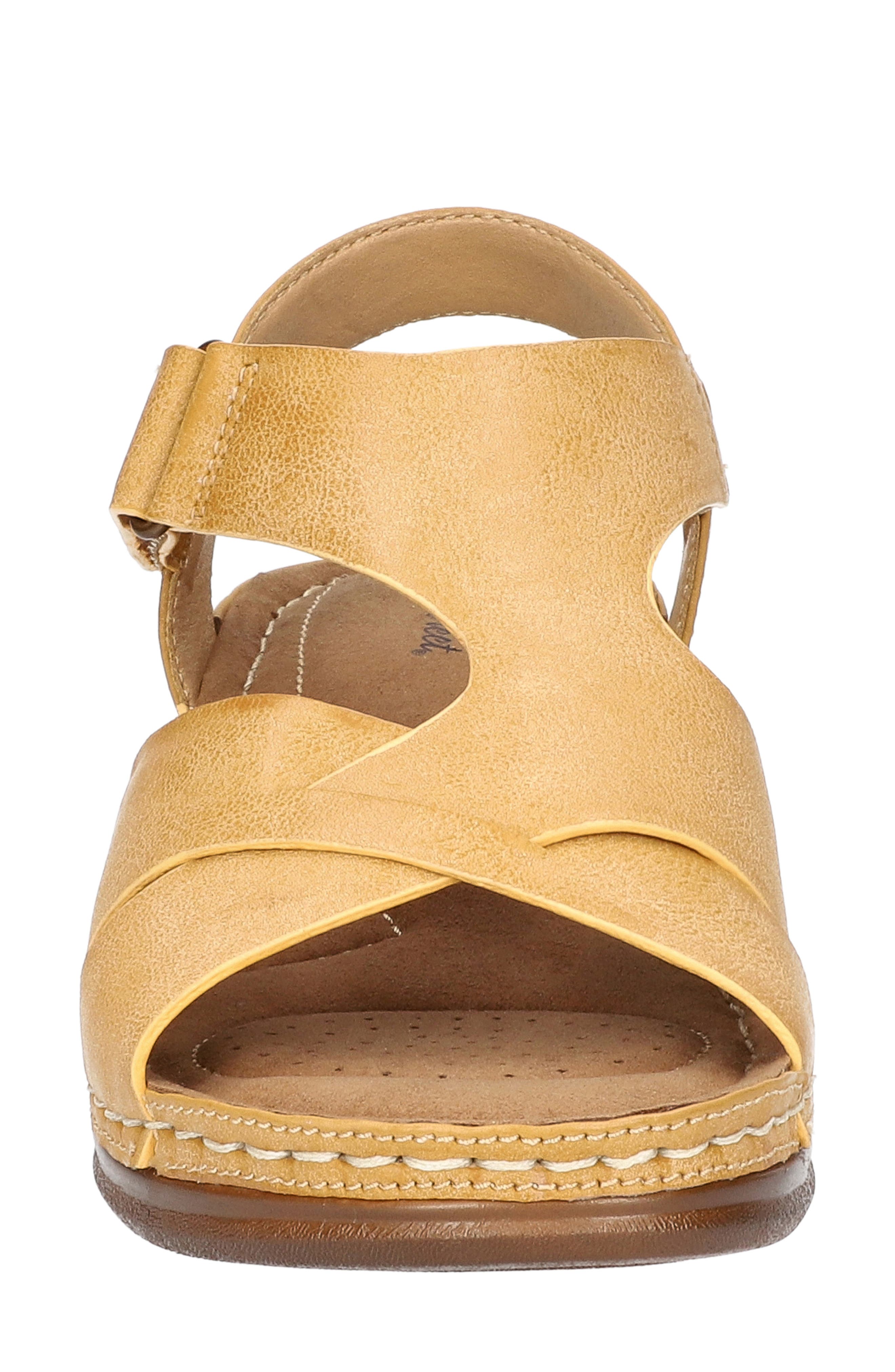 Lani Faux Leather Wedge Sandal, Alternate, color, BEIGE
