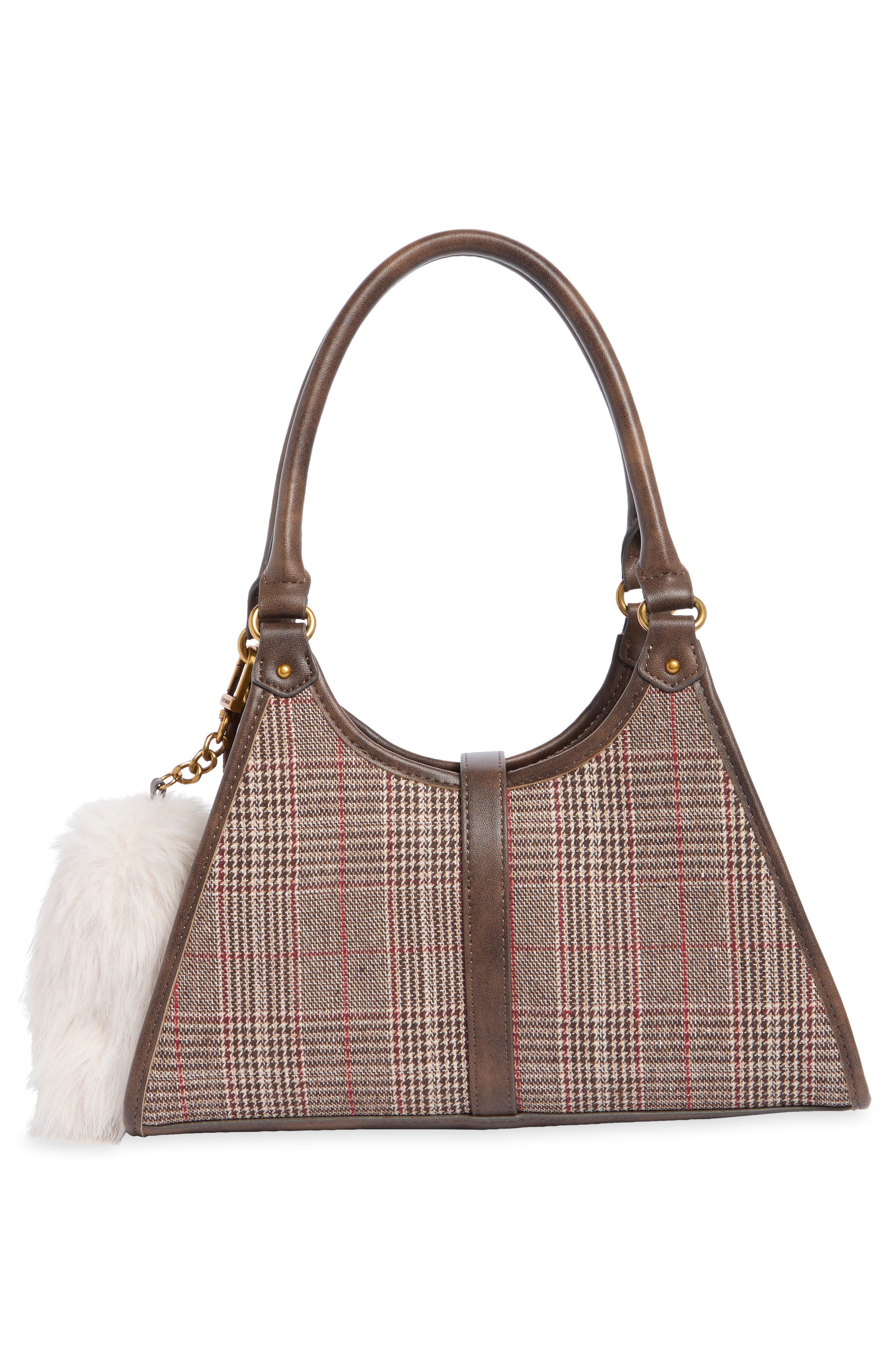 Virginia Top Handle Shoulder Bag, Alternate, color, BROWN HOUNDSTOOTH