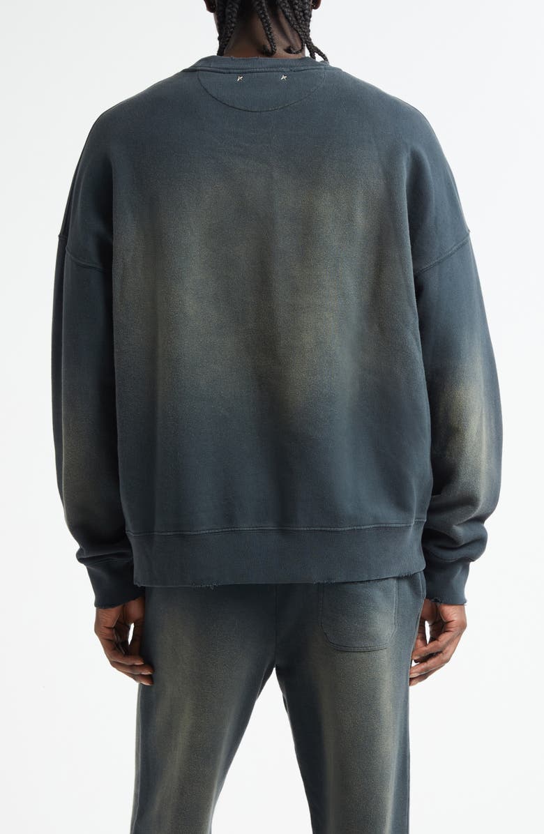 Golden Goose Gender Inclusive Journey Crewneck Sweatshirt, Alternate, color, Bleached Washed Black