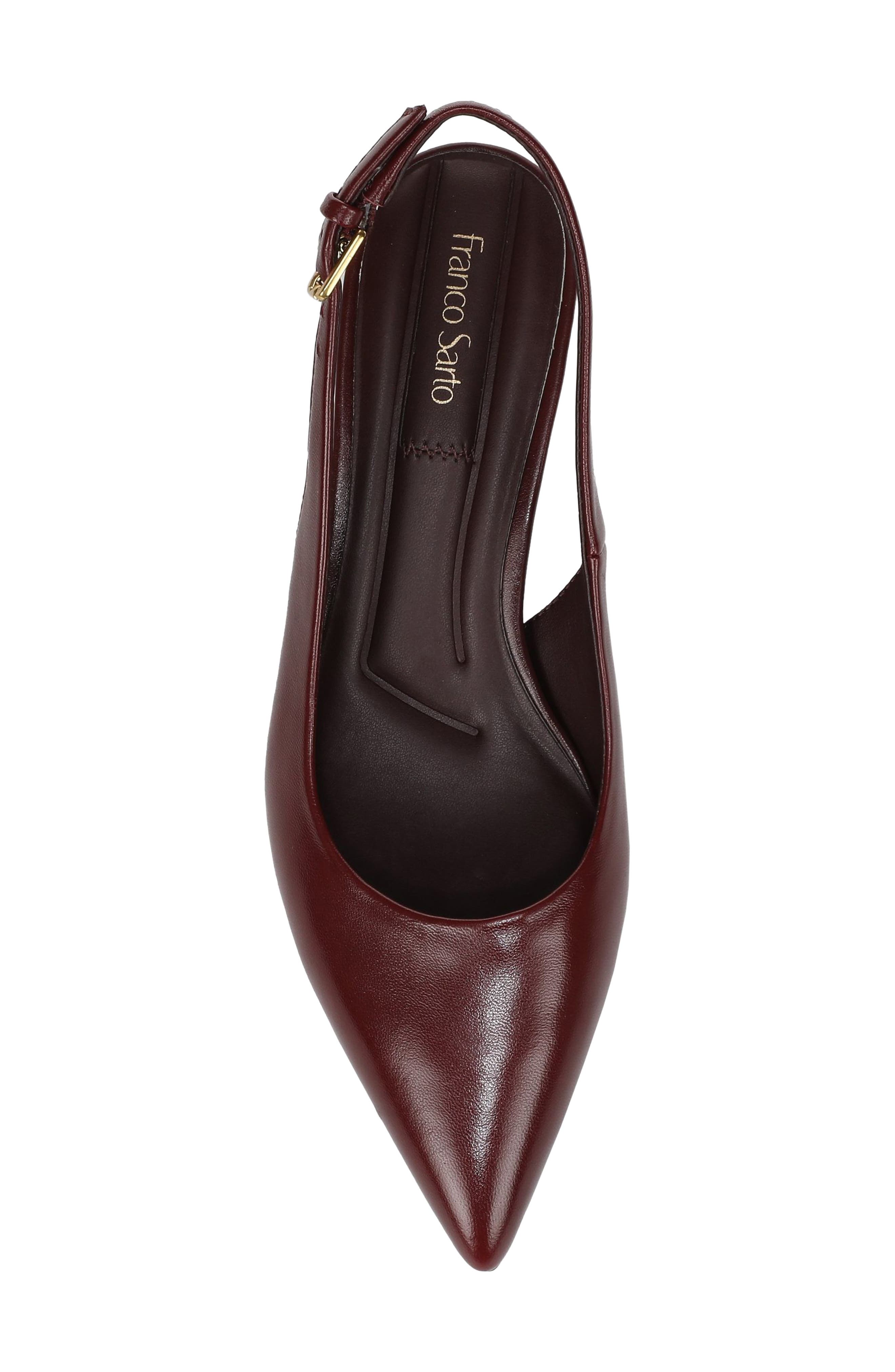 Racer Leather Slingback Pump, Alternate, color, RED LEATHER