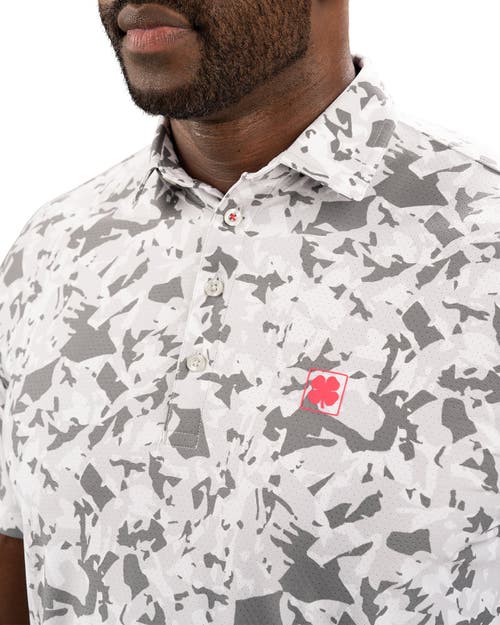 Black Clover Camo Mix Polo In White