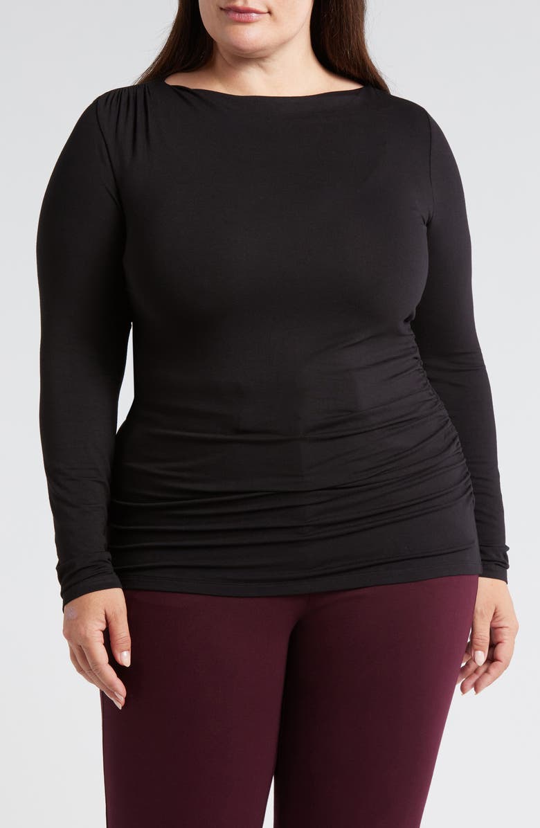 Universal Standard Louise Boatneck Long Sleeve Stretch Jersey Top, Main, color, 