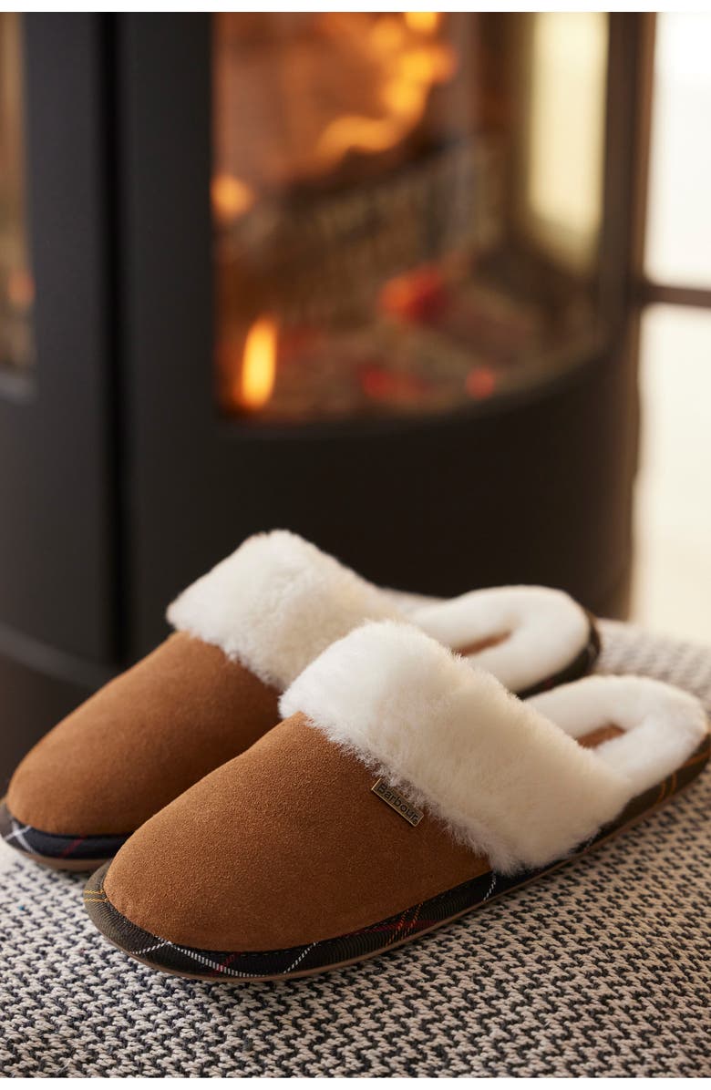 Barbour Ellery Genuine Shearling Scuff Slipper, Alternate, color,