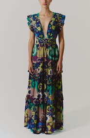 De Loreta Cora Pleated Hem Cotton Maxi Dress