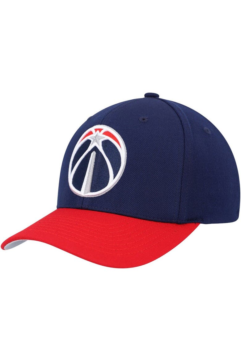 Men's Mitchell & Ness Navy/Red Washington Wizards MVP Team Two-Tone 2.0 Stretch-Snapback Hat, Main, color, Navy