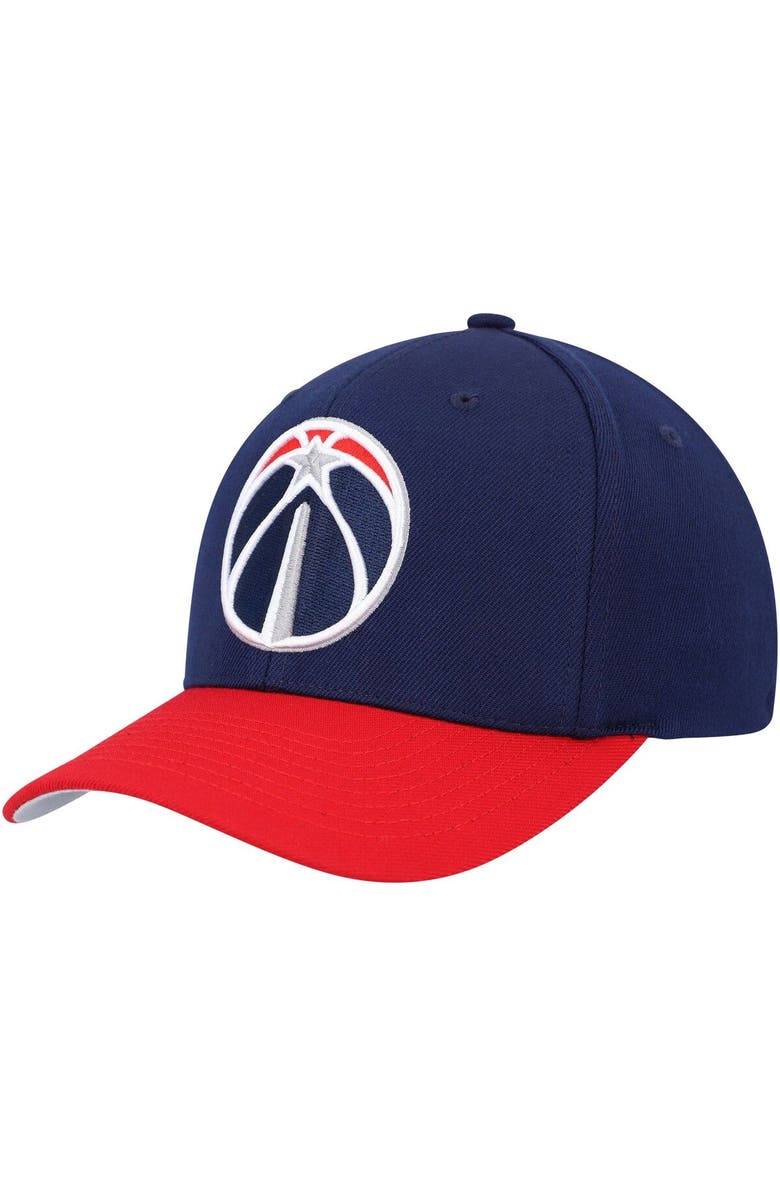Mitchell & Ness Men's Mitchell & Ness Navy/Red Washington Wizards MVP Team Two-Tone 2.0 Stretch-Snapback Hat, Main, color,