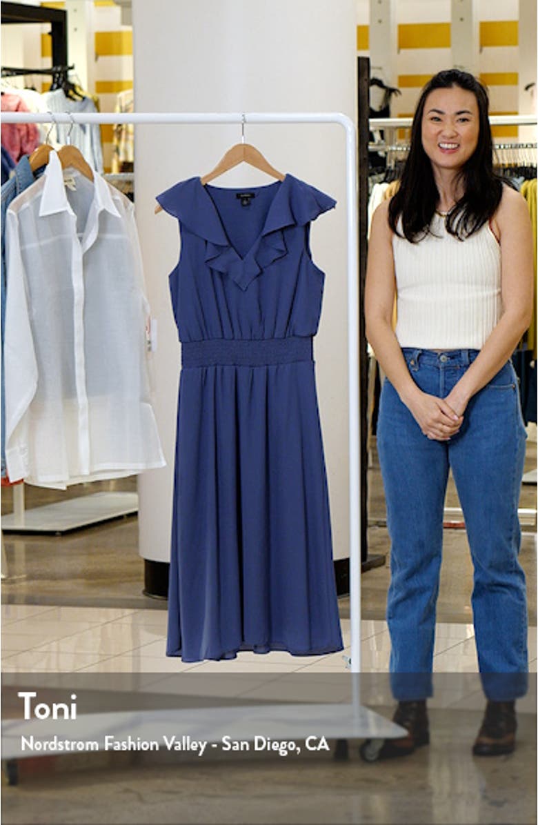 Ruffle Smocked Waist Midi Dress, sales video thumbnail