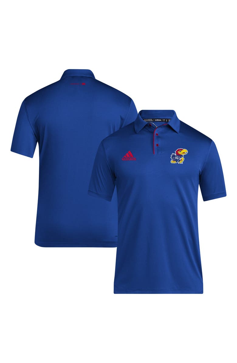adidas Men's adidas Royal Kansas Jayhawks 2024 Coaches AEROREADY Polo, Main, color, Royal