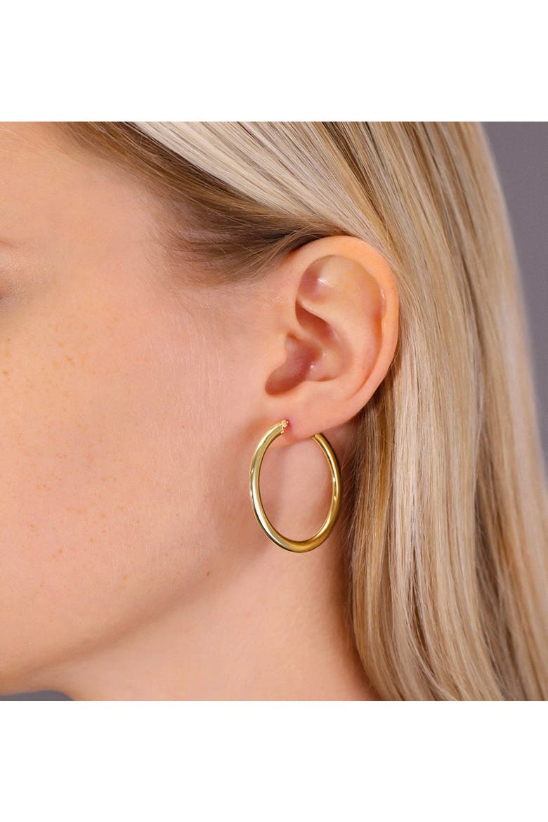 Sterling Silver Large Gold Tone Hoops, Alternate, color, Gold