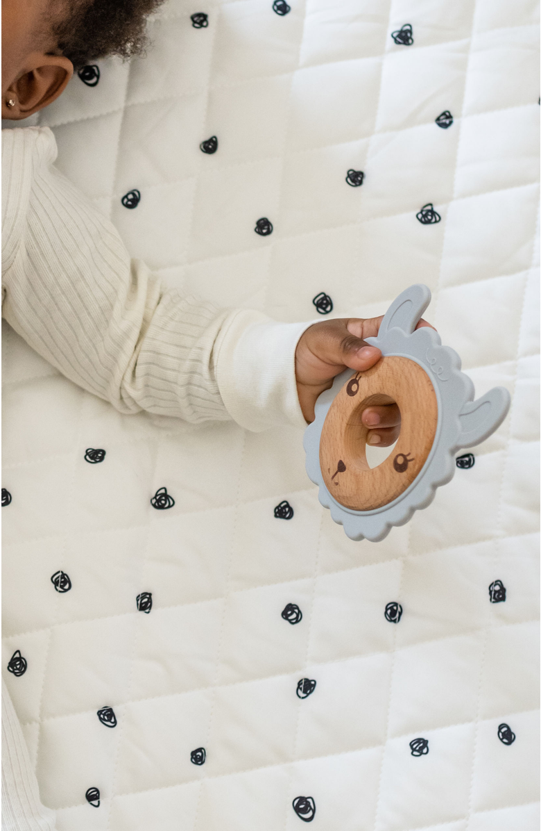 Poppyseed Play Silicone & Wood Baby Teethers, Alternate, color, Gray Lamb