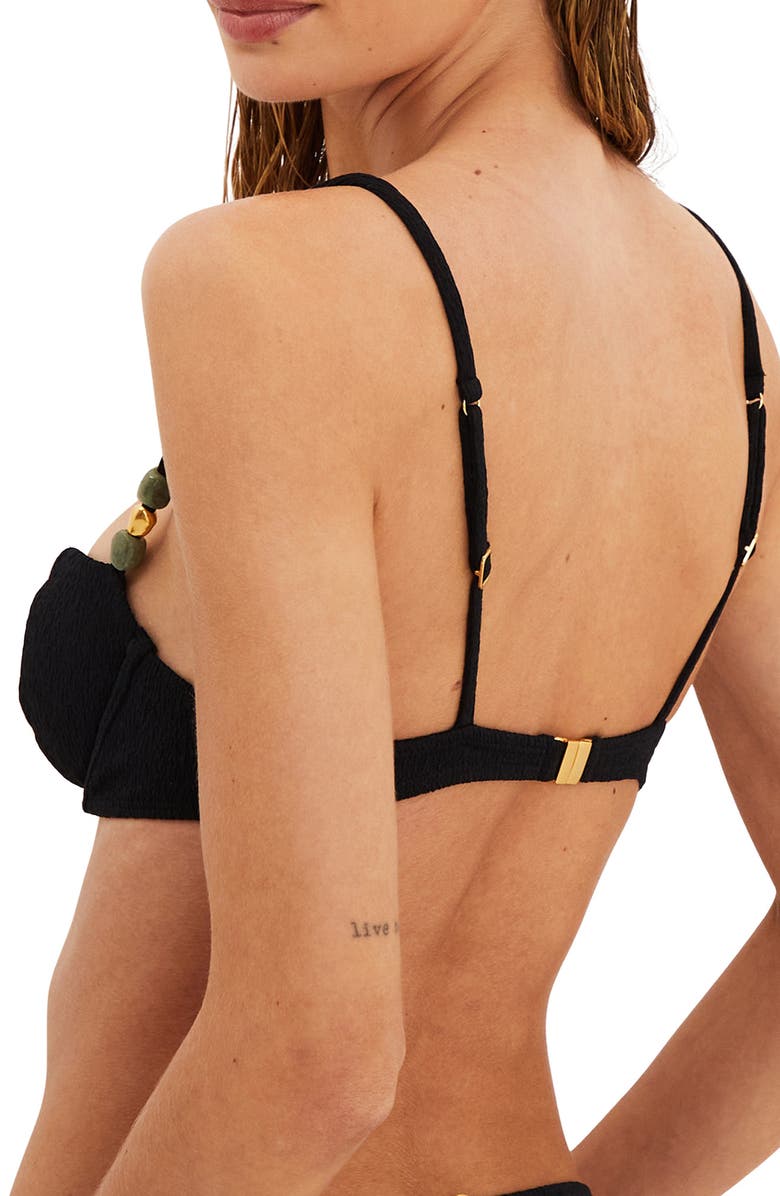 ViX Paula Hermanny Firenze Kiana Mel Beaded Bikini Top, Alternate, color, Black