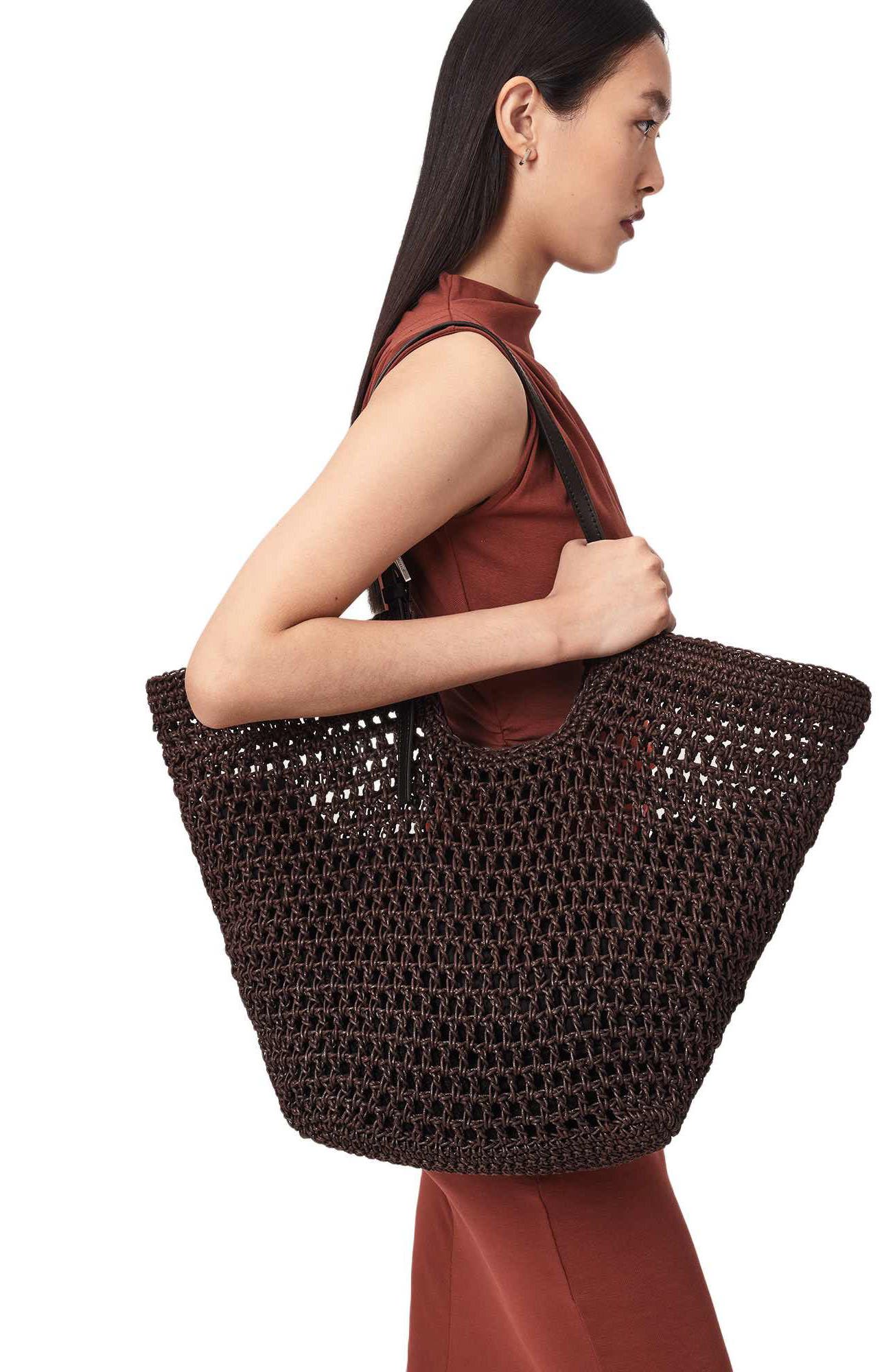 Ara Cotton Tote, Alternate, color, BURNT UMBER RED