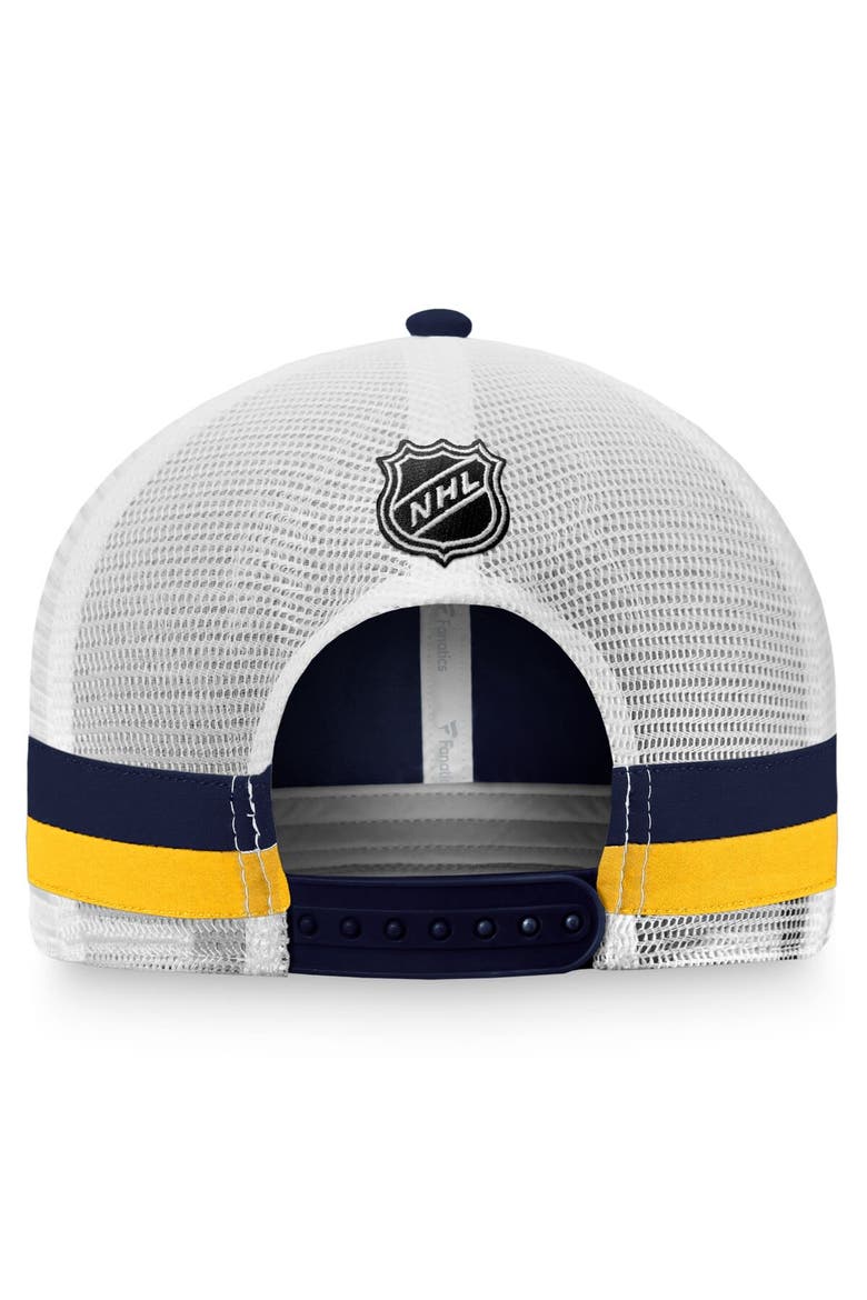 Men's Fanatics Branded Navy/White St. Louis Blues Fundamental Striped Trucker Adjustable Hat, Alternate, color, Navy