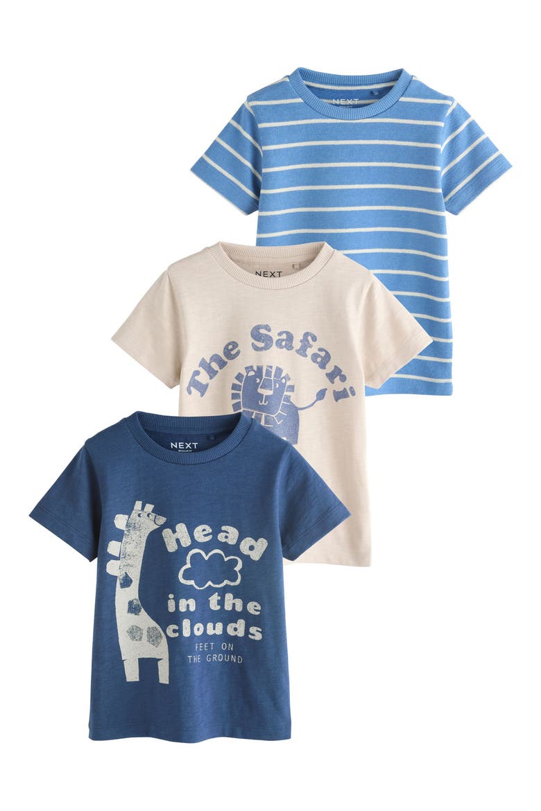 Kids' Assorted 3-Pack Cotton T-Shirts, Main, color, BLUE
