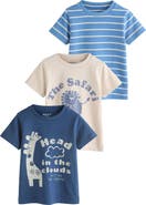 NEXT Kids' Assorted 3-Pack Cotton T-Shirts