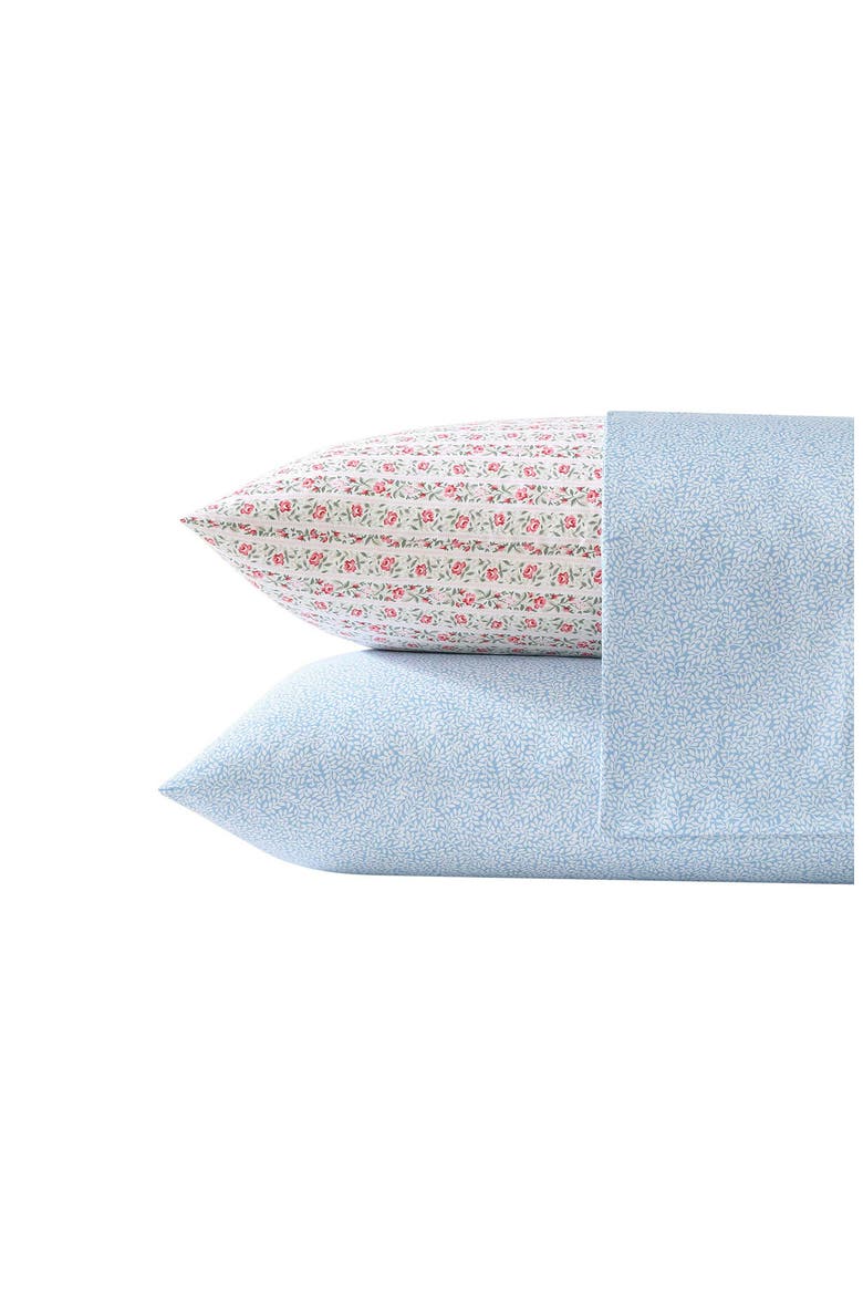 Little Vines King Cotton Sheet Set, Alternate, color, BLUE