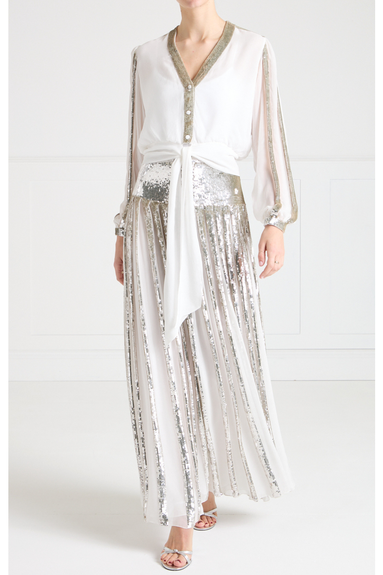 Filigree Blouse, Alternate, color, Silver