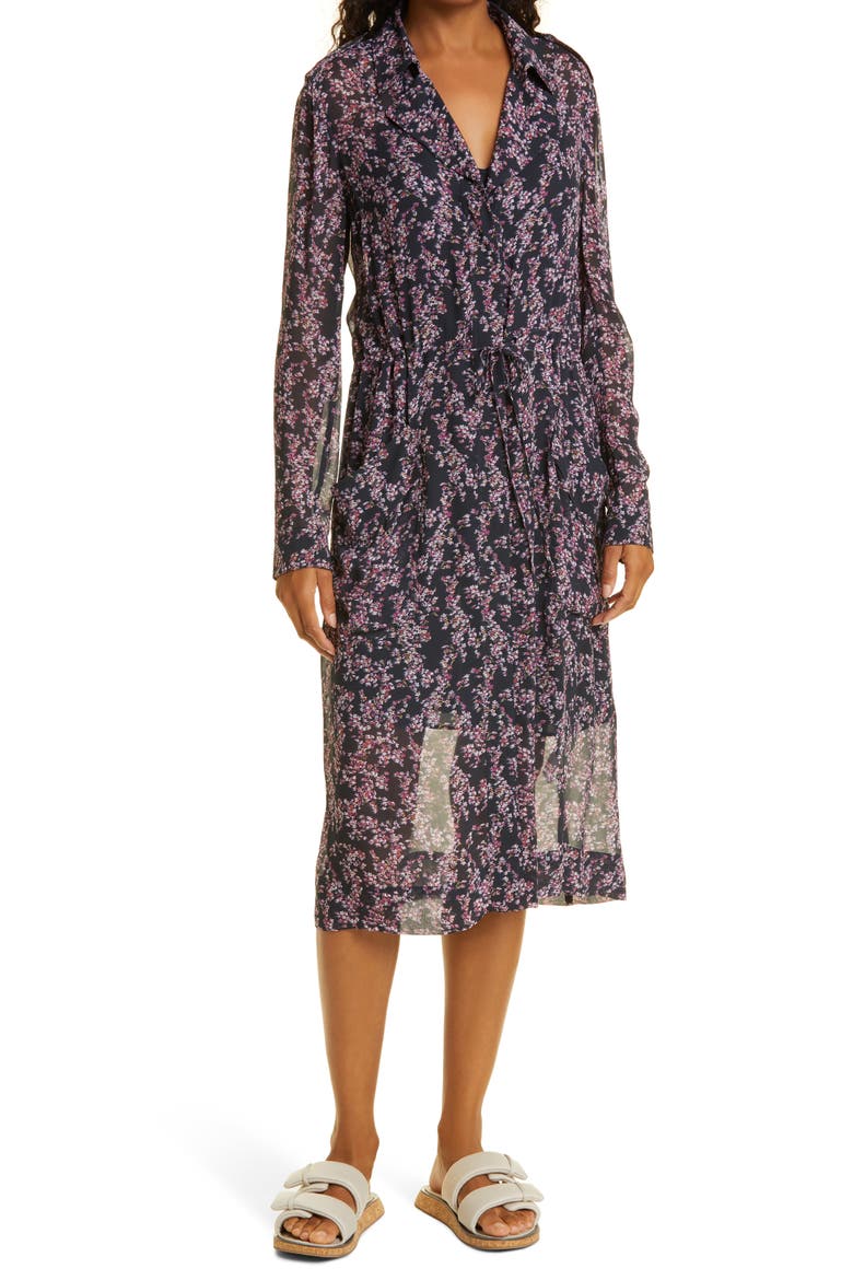Field Printed Long Sleeve Maxi Dress, Main, color, PURPLE MULTI