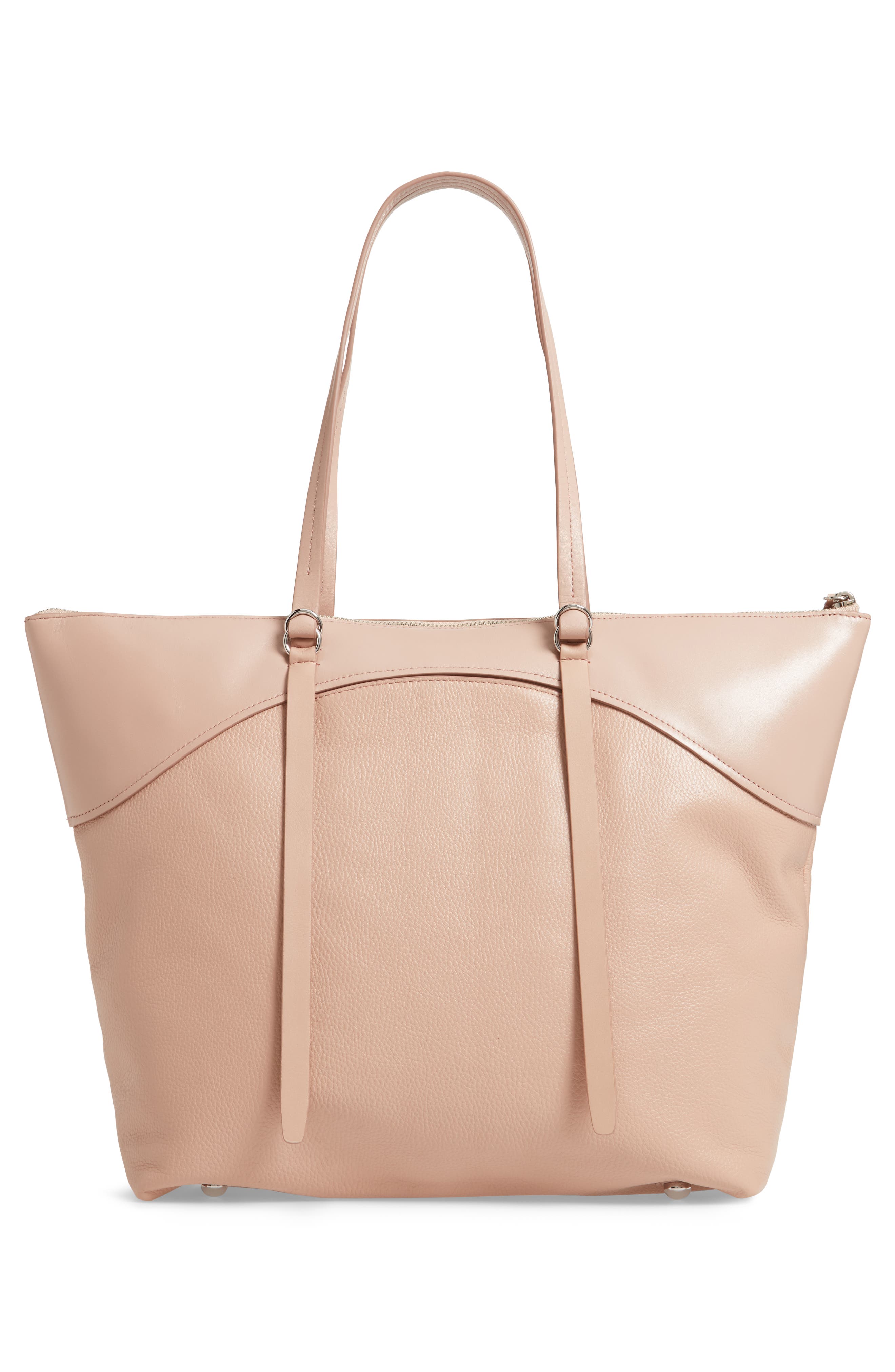Signature Leather Tote, Alternate, color, DOE