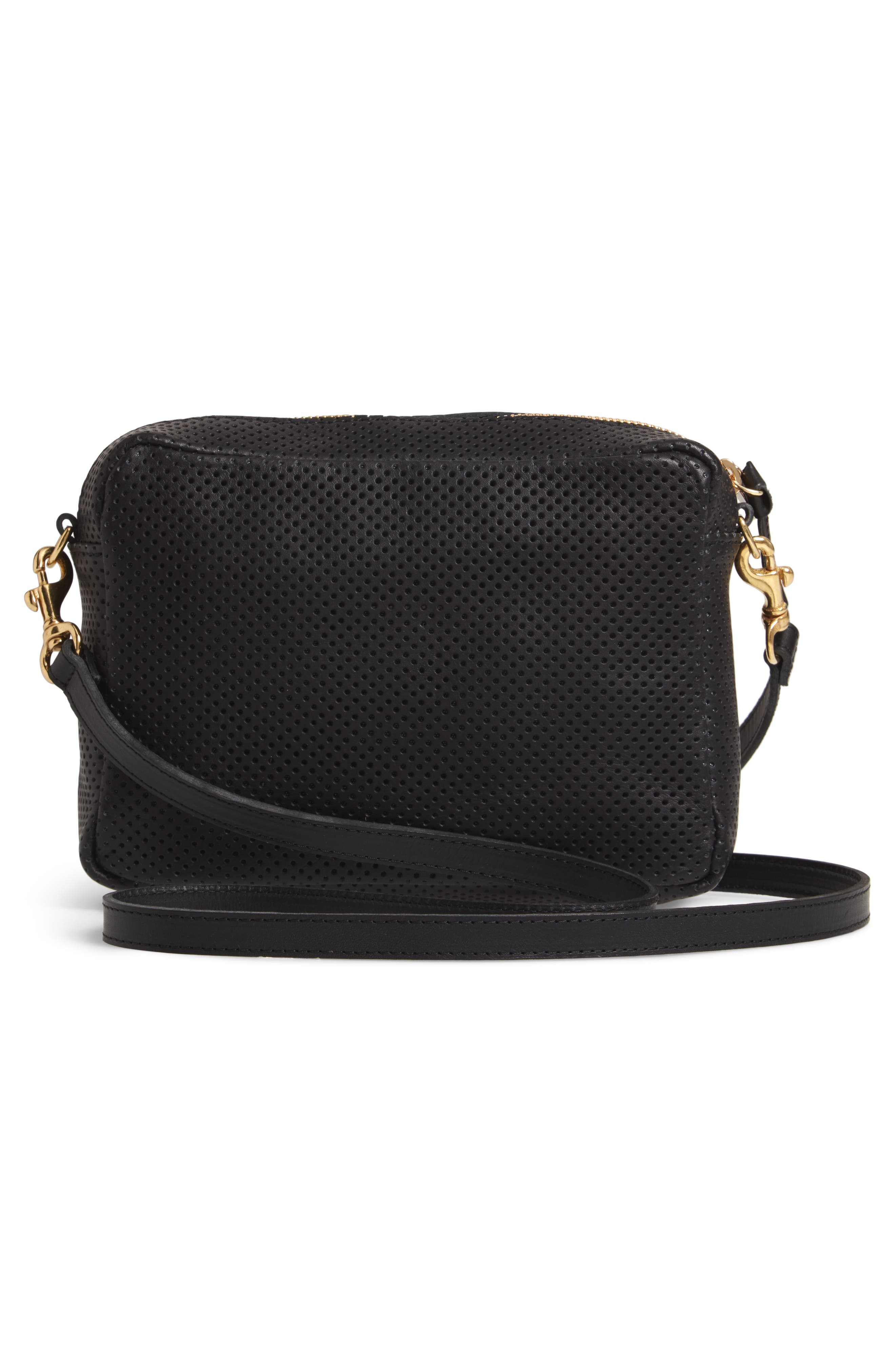 Clare V. Midi Sac Perforated Leather Crossbody Bag, Alternate, color, 
