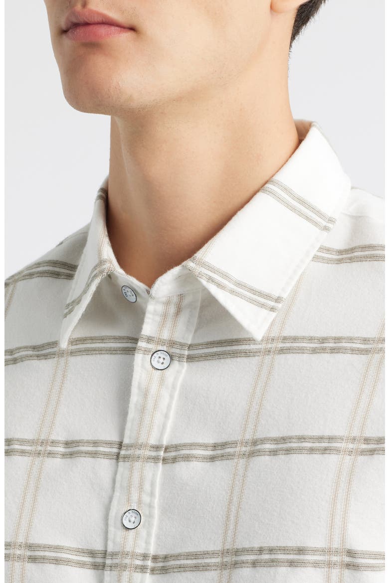 Tomlin Plaid Brushed Oxford Button-Up Shirt, Alternate, color, CHALK