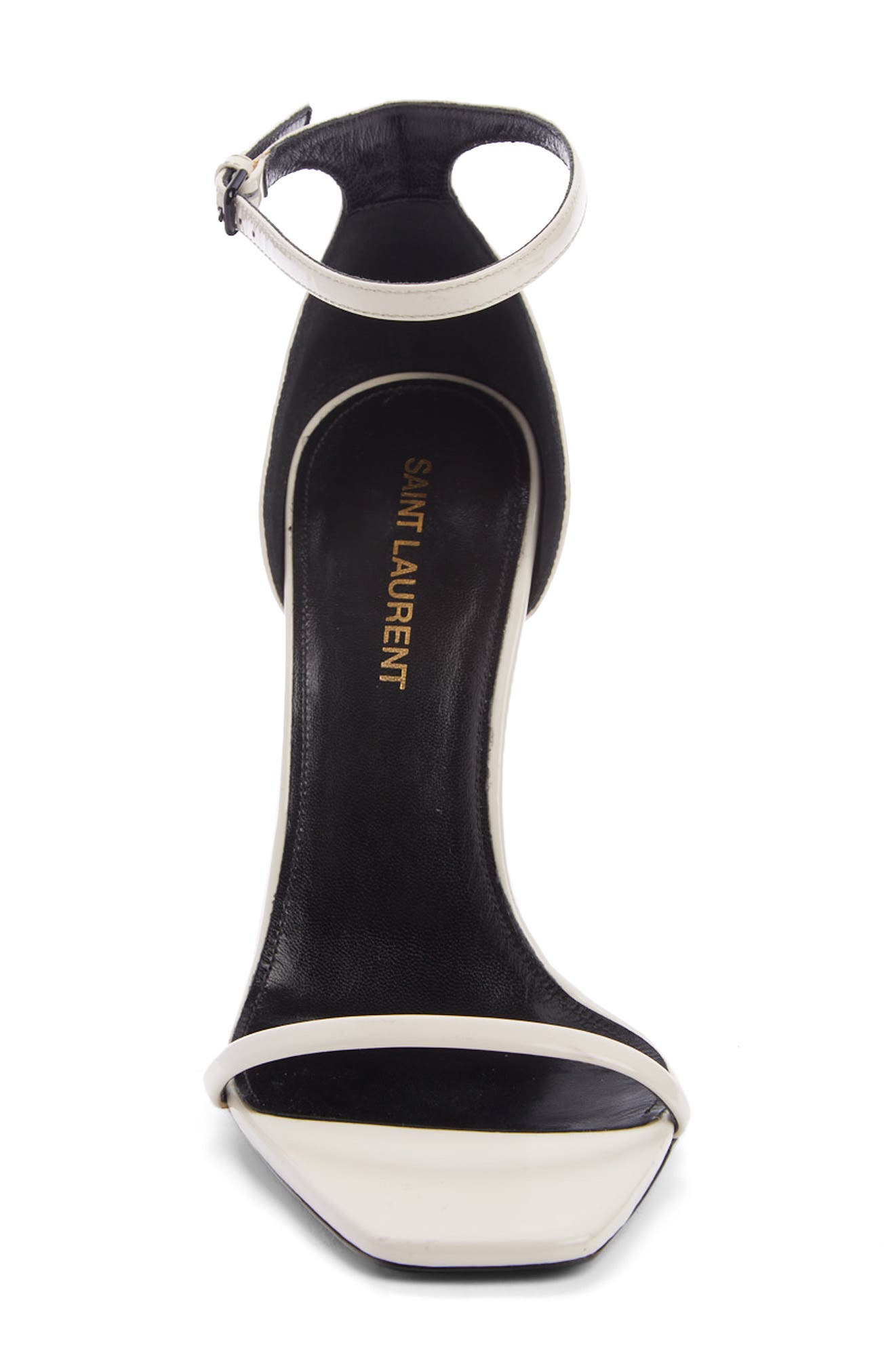 Opyum YSL Ankle Strap Sandal, Alternate, color, LATTE PATENT/ BLACK