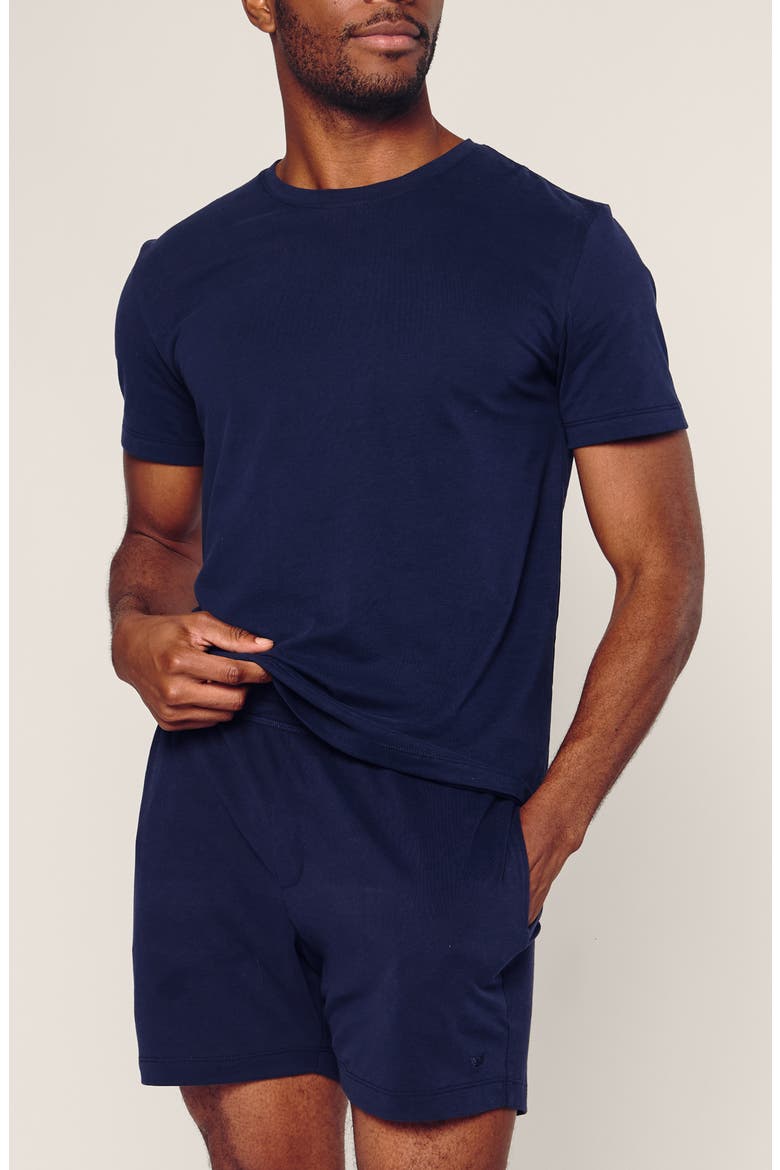 Pima Cotton Pajama Shorts, Main, color, NAVY