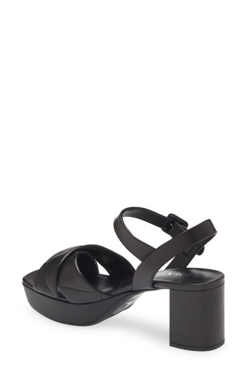 Prada Diagram Quilted Leather Platform Sandal In Black