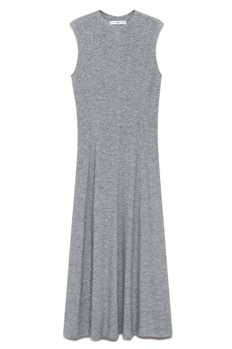 Crystal Studded Sleeveless Dress, Alternate, color, DARK HEATHER GREY