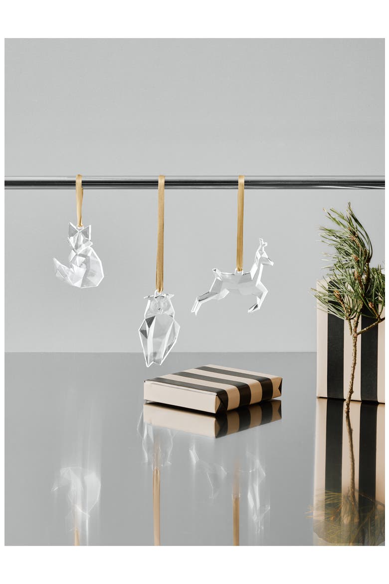 Crystal Fox Scandinavian Forest Ornament, Alternate, color, CLEAR