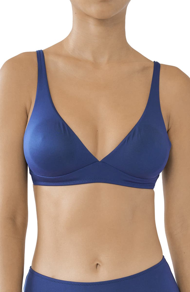Huit So Chic Triangle Bikini Top, Main, color, Navy