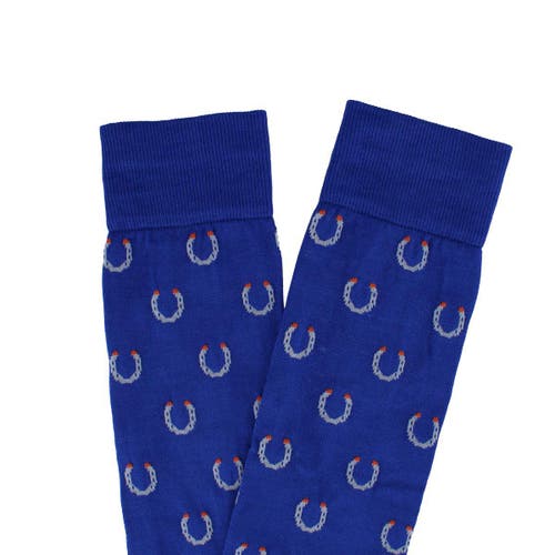 Trafalgar Renewal Dragonfly Novelty Over The Calf Pima Cotton Dress Sock In Blue