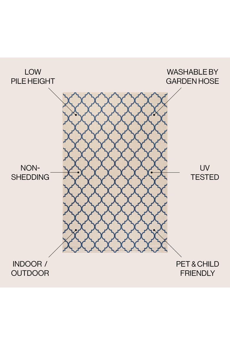Galon Filigree Indoor/outdoor Area Rug, Alternate, color, Beige/Navy