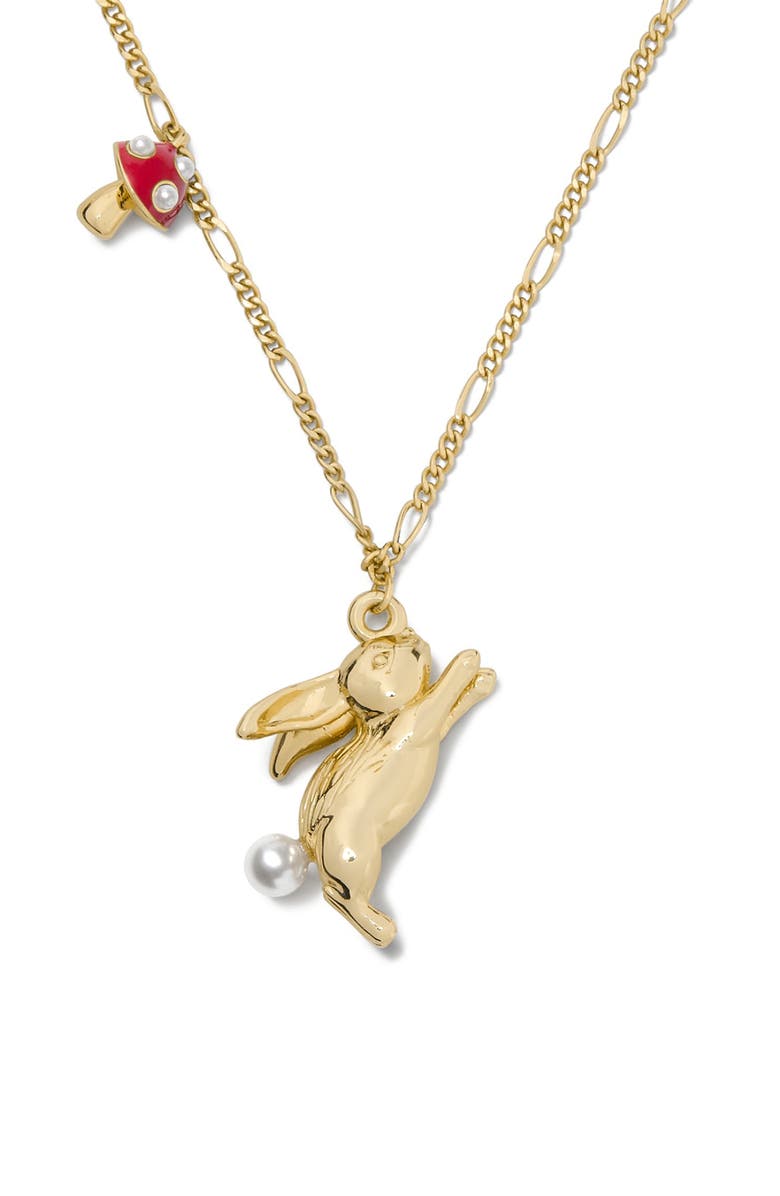 Kate Spade New York secret garden charm necklace, Alternate, color, Gold Multi