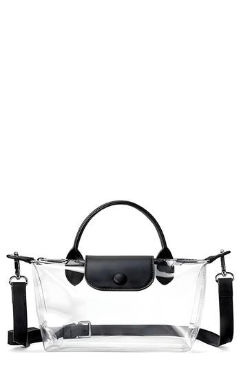 Macrae & Co . Top Handle Clear Tote In Black