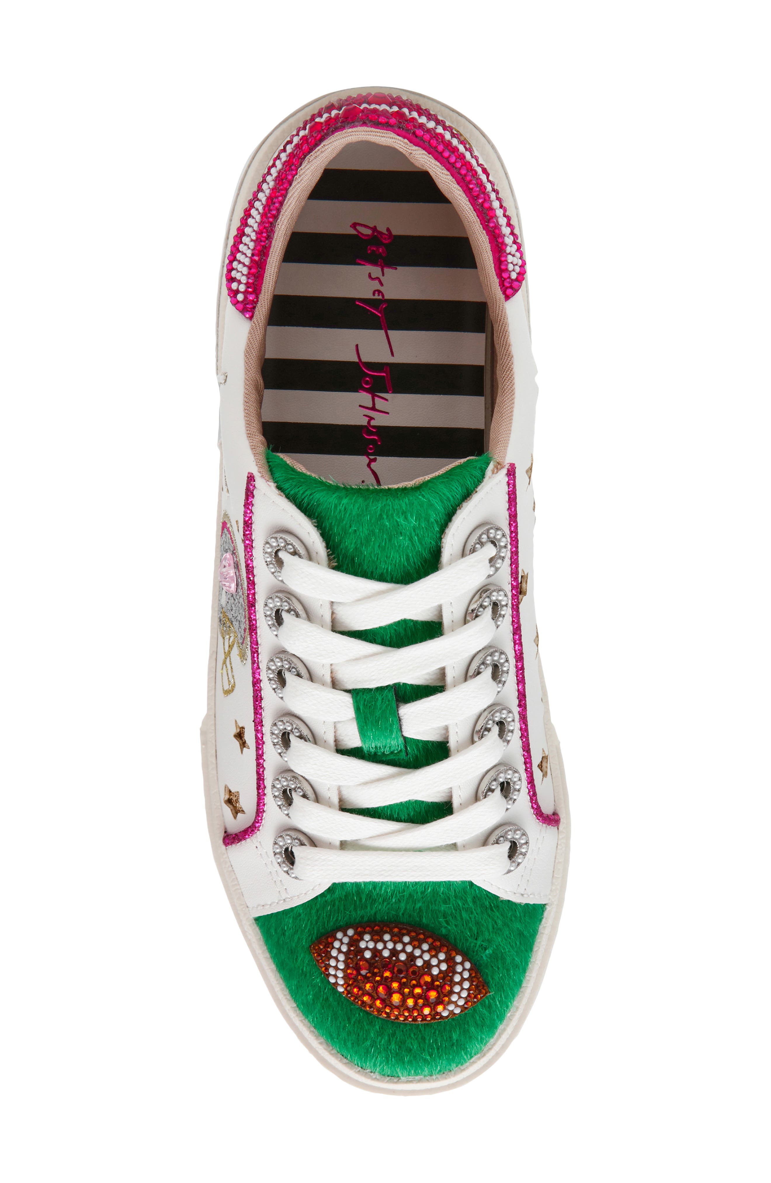 Hayes Football Embroidery Faux Calf Hair Sneaker, Alternate, color, FOOTBALL MULTI