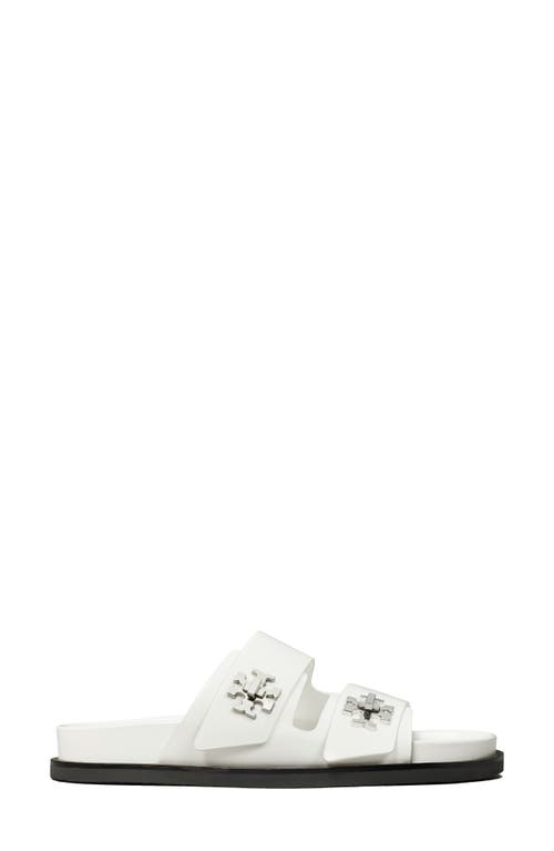 Tory Burch T Lock Sport Slide Sandal In White