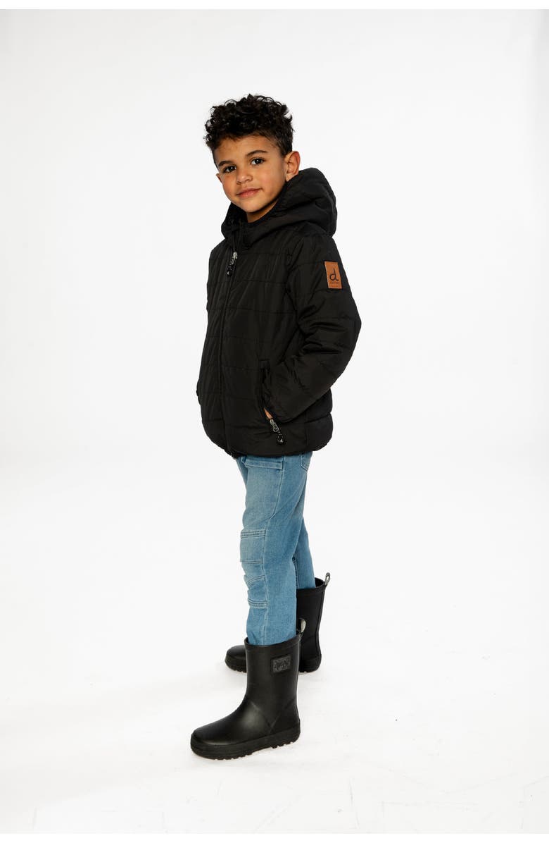 Deux par Deux Insulating Quilted Mid-Season Hooded Zip Jacket, Alternate, color,