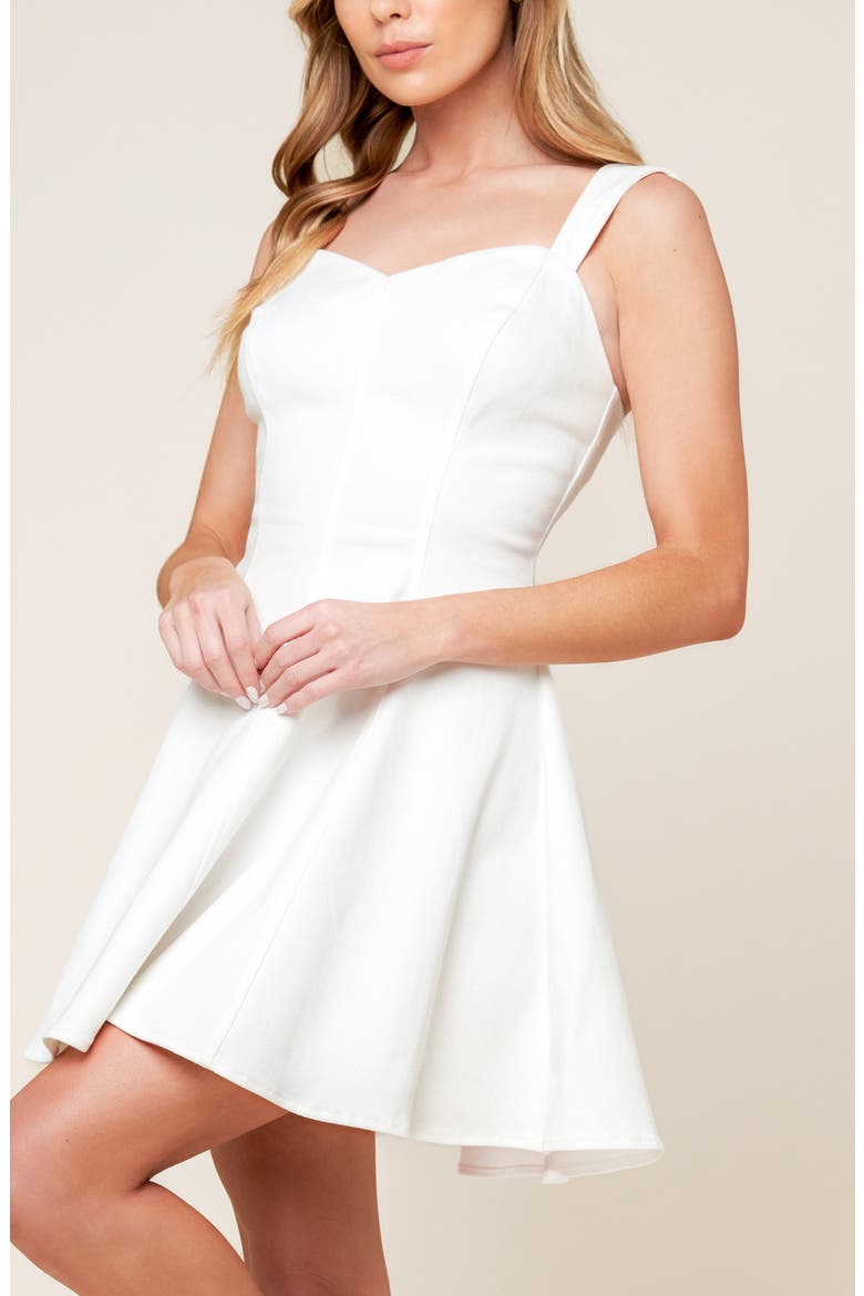Sweetheart Denim Minidress, Alternate, color, WHITE DENIM